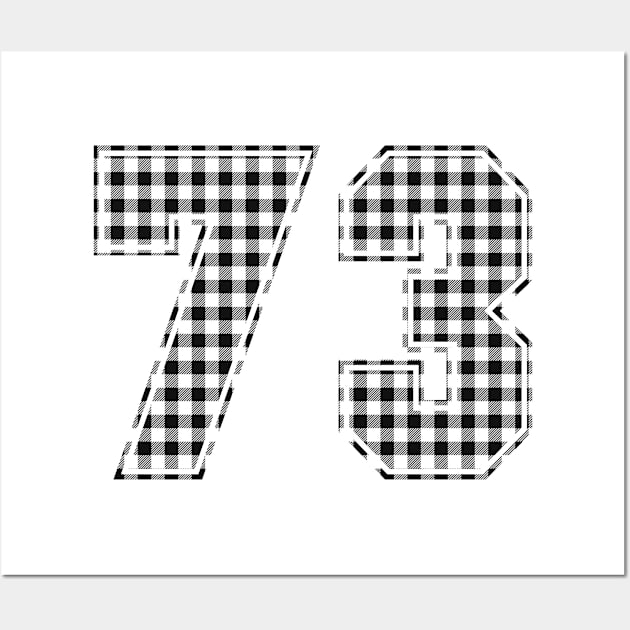 Plaid Number - 73 - Dark Wall Art by tavare